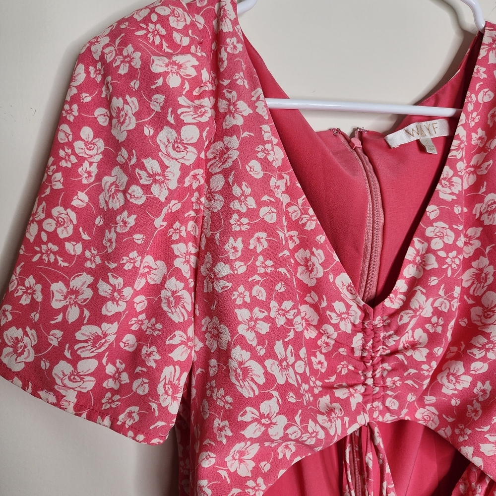 Wayf Pink Floral Cut Out Maxi Dress Small Spring Vibes Coquette Garden Party - Picture 8 of 15